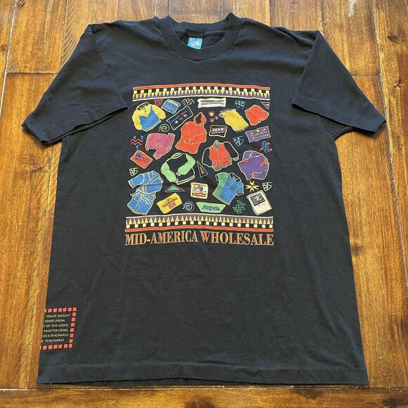 Vintage Mid-America Wholesale Shirt Mens XL Fruit of the Loom Promo 90s Tee - Picture 2 of 9